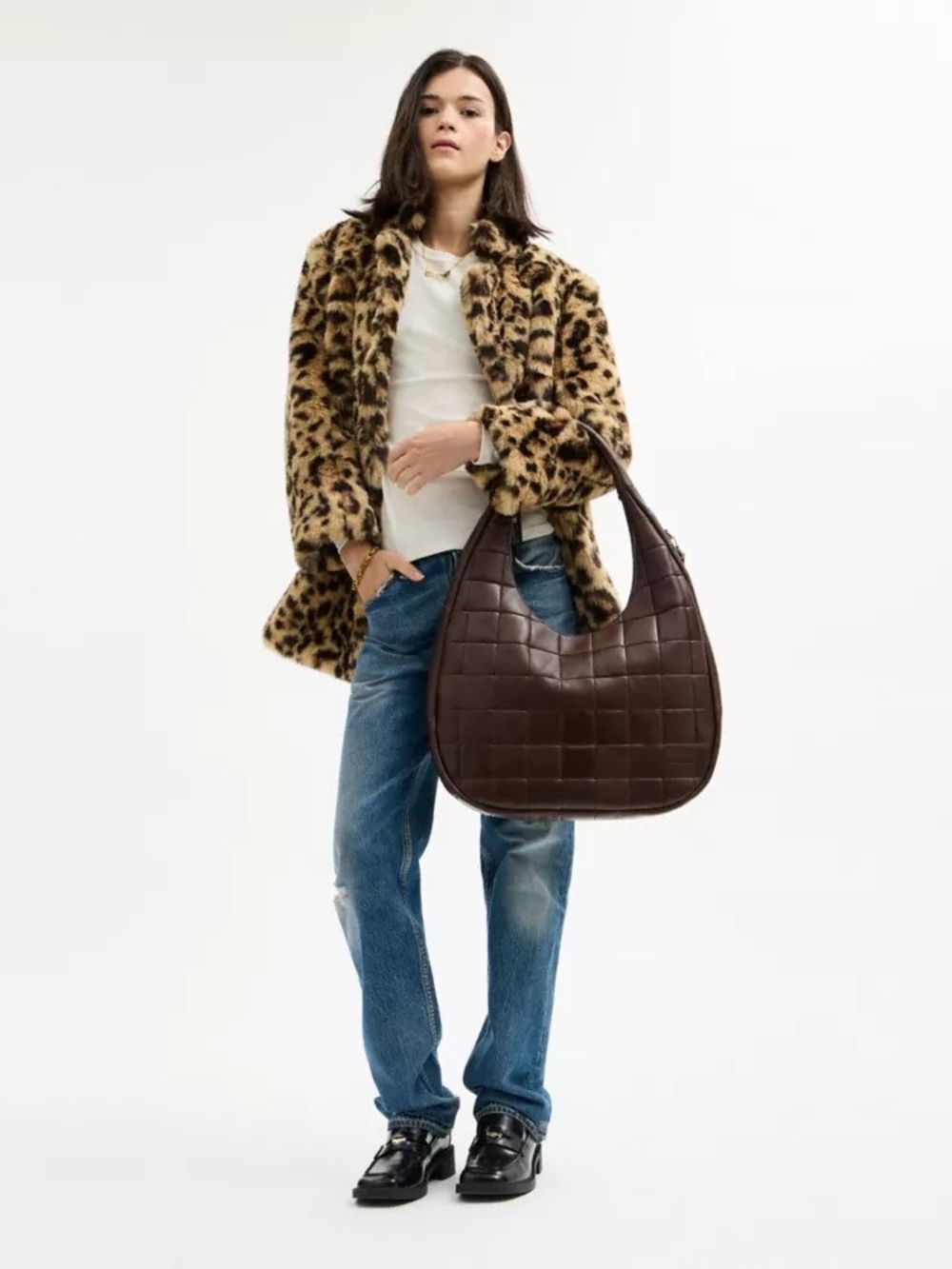 NWT! Coach Quilted Leather Large Crescent Shoulder Bag In Maple ๐ - Picture 7 of 12